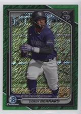 2024 Bowman Chrome Prospects Green Shimmer Refractor 65/99 Derek Bernard 3hd