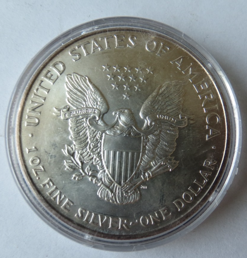1998 SILVER EAGLE 1 OZ .999 FINE SILVER COIN USA LIGHT TONING | eBay