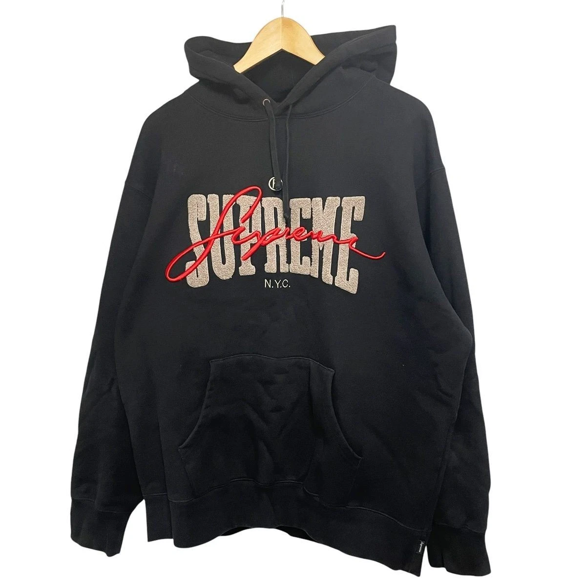 Sweat à capuche chenille brodée suprême d'occasion SUPREME taille L 24011365DS