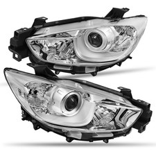 Chrome Housing Clear Side Factory Style Projector Headlights Compatible with ...