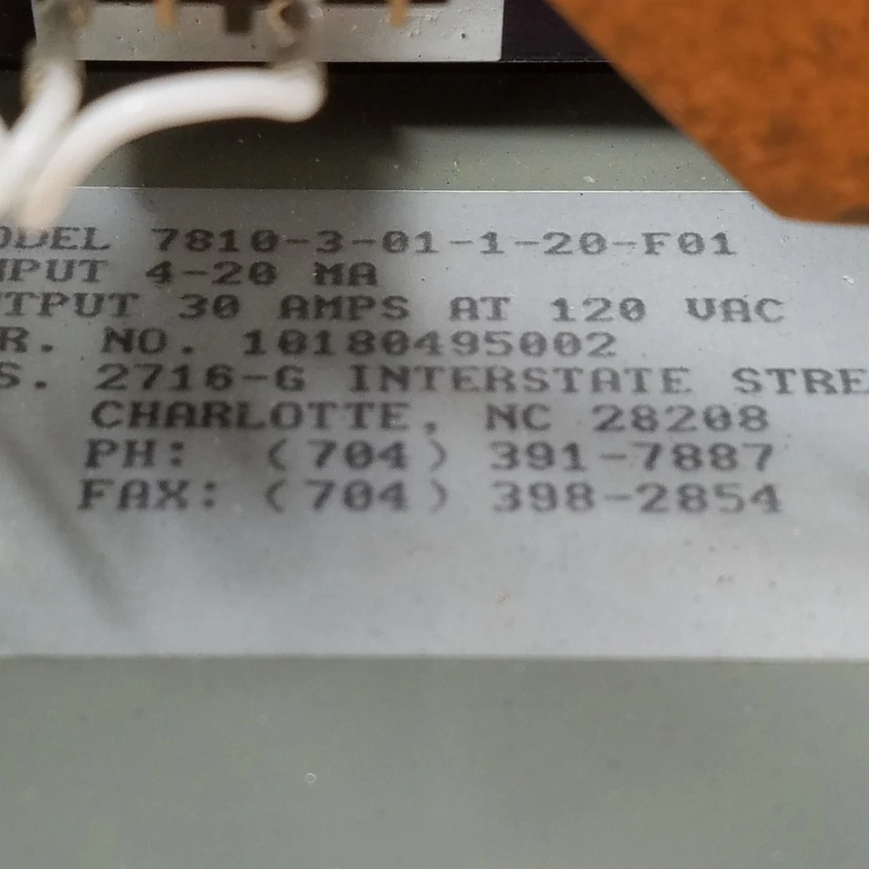 ECS 7810-3-01-1-20-F01 Power Supply, 4-20Ma, 30Amp at 120Vac - USED - Image 2 of 4