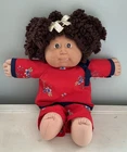 Cabbage Patch Kid Doll Brown Hair Double Ponytail With Bows, Popcorn Hair HM #11