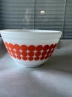 Vintage Pyrex Orange/Pink Polka Dot Small 1 1/2 Pint Nesting Mixing Bowl  #401