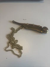 Boatswain's Call Brass and Copper Whistle by Authentic Models W/Chain EUC