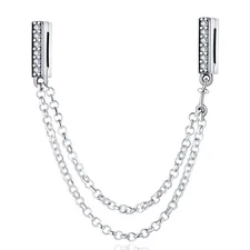KUNSIR 925 Sterling Silver Clip-On Charm for Reflexions Mesh Bracelet Charm B...