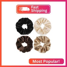 Large Scrunchies for Women 4Pcs Velvet Jumbo Scrunchies for Hair Soft Ponytail H