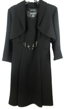 JESSICA HOWARD Black 2-Piece Sleeveless Dress w/ Jacket Size 6 NWT Metal Detail