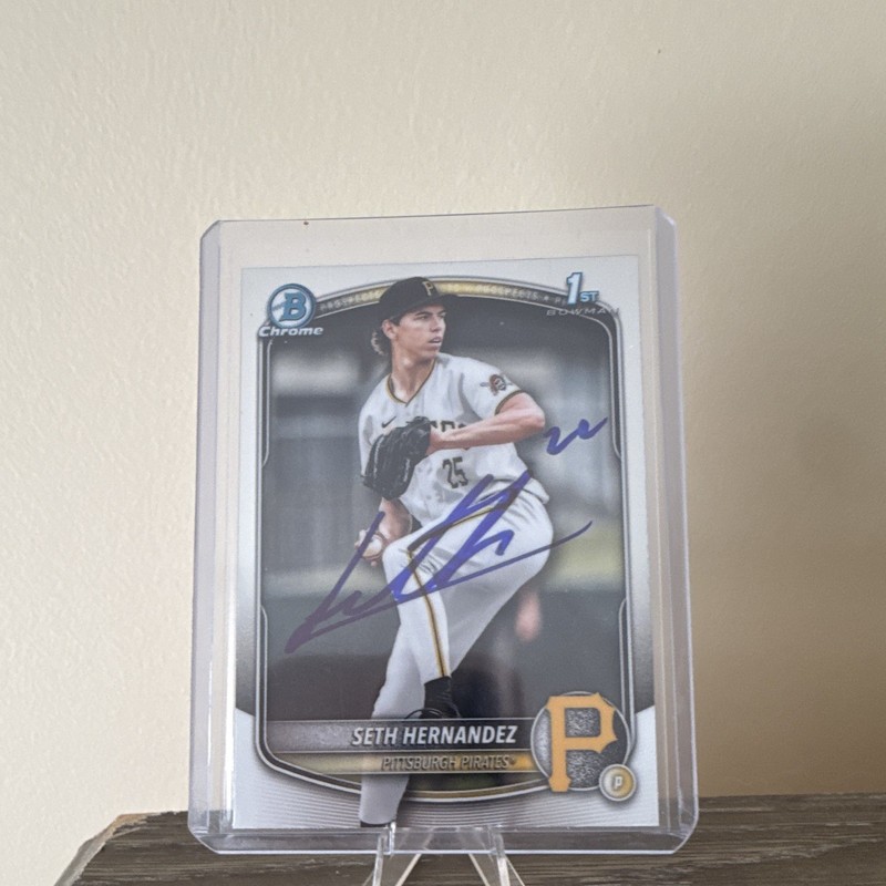 Topps 2025 Bowman Draft Chrome Prospect Autos Seth Hernandez CPA-SH /499 PSA