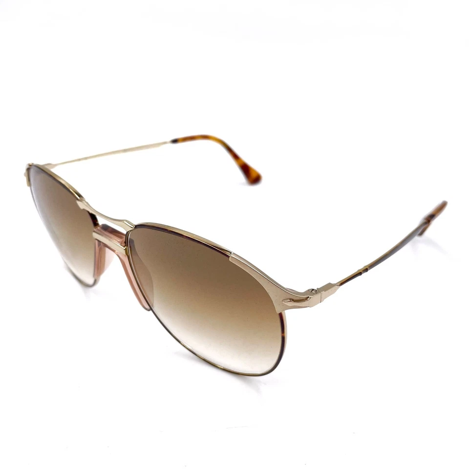Gafas de sol Persol doradas aviador lentes marrones marco de metal 2649-s 55/16 Foto 4 de 4