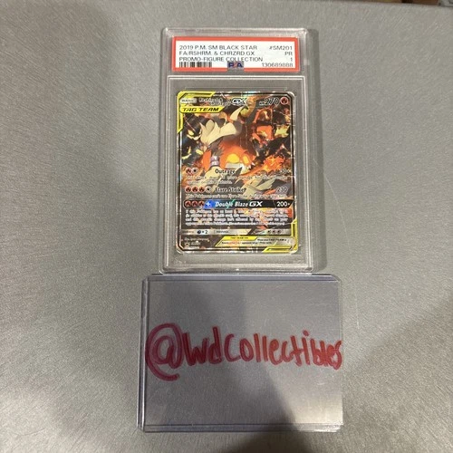 Pokemon Reshiram & Charizard GX Figure Coll. Full Art Promo SM201 PSA 1