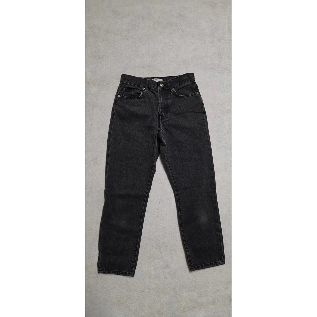 Pantalones de mezclilla Forever 21 negros cintura alta pierna recta talla 25