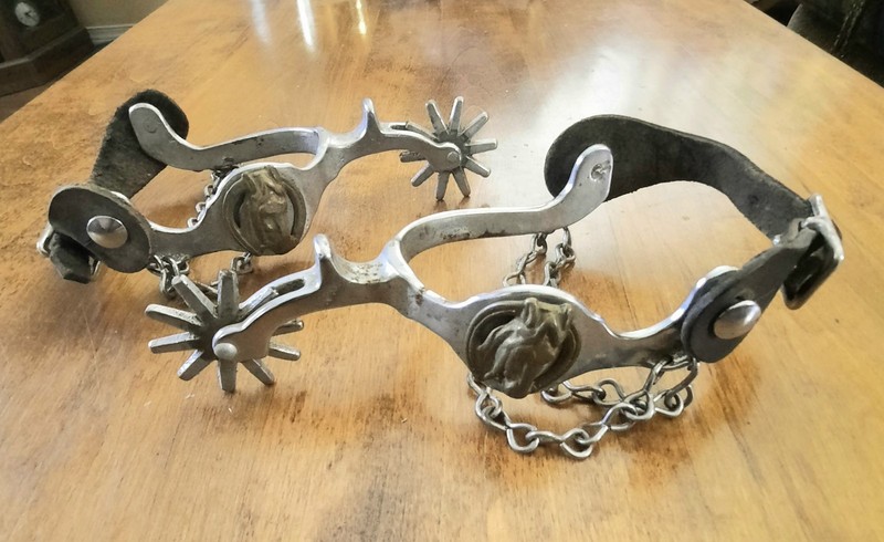 Vintage Buermann Hercules Style Replica Spurs Horse Head