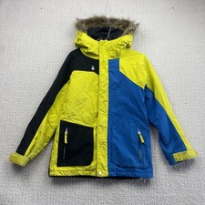 Y2K Volcom Insulated Faux-Fur Hooded Ski / Snowboard Winter Jacket Youth Sz L