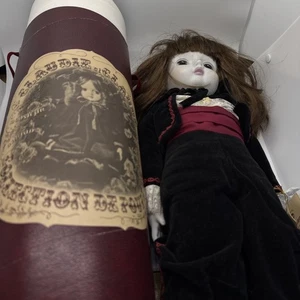 Vintage Pocelain 18" Doll 1976 Claudie et Claude New in Tube Musical Fur Elise