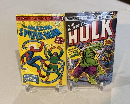 VINTAGE 1981 Marvel Bubble Funnies Lot of 2 Mini Comics" Hulk & Spider-Man