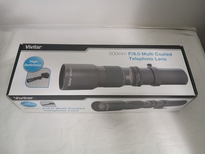 Vivitar 500mm F/8.0 Multi Coated Telephoto Lens High Definition NEW NIB