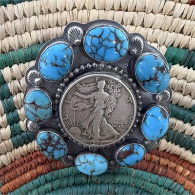 Silver Eagle Sterling Silver Turquoise Eagle Statement Ring Adjustable