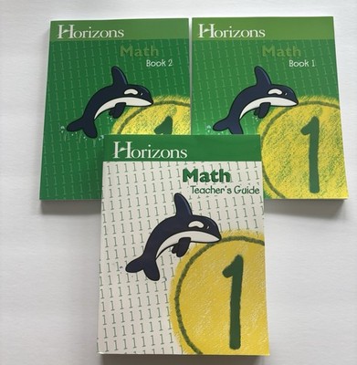 HORIZONS 1st Grade Math Student Books 1 & 2 Set & Teachers Guide 