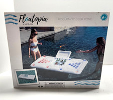 New Pool Toy Party Floating Beer Pong Game Cooler Floatopia 76.5" X 40.5"