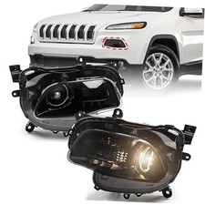 Headlight Assembly HALOGEN MODEL Compatible with Jeep Cherokee 2014-2018