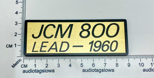 Marshall JCM 800 LEAD 1960 Logo Amp Badge Custom Made Gold w/Black Acrylic Frame