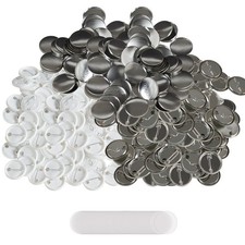 500Piece 1.25inch Button Parts Set Metal Cover and Hybrid Back for Badges