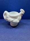 White Milk Glass Chick Chicken Egg Cup Vintage Pressed Imperial