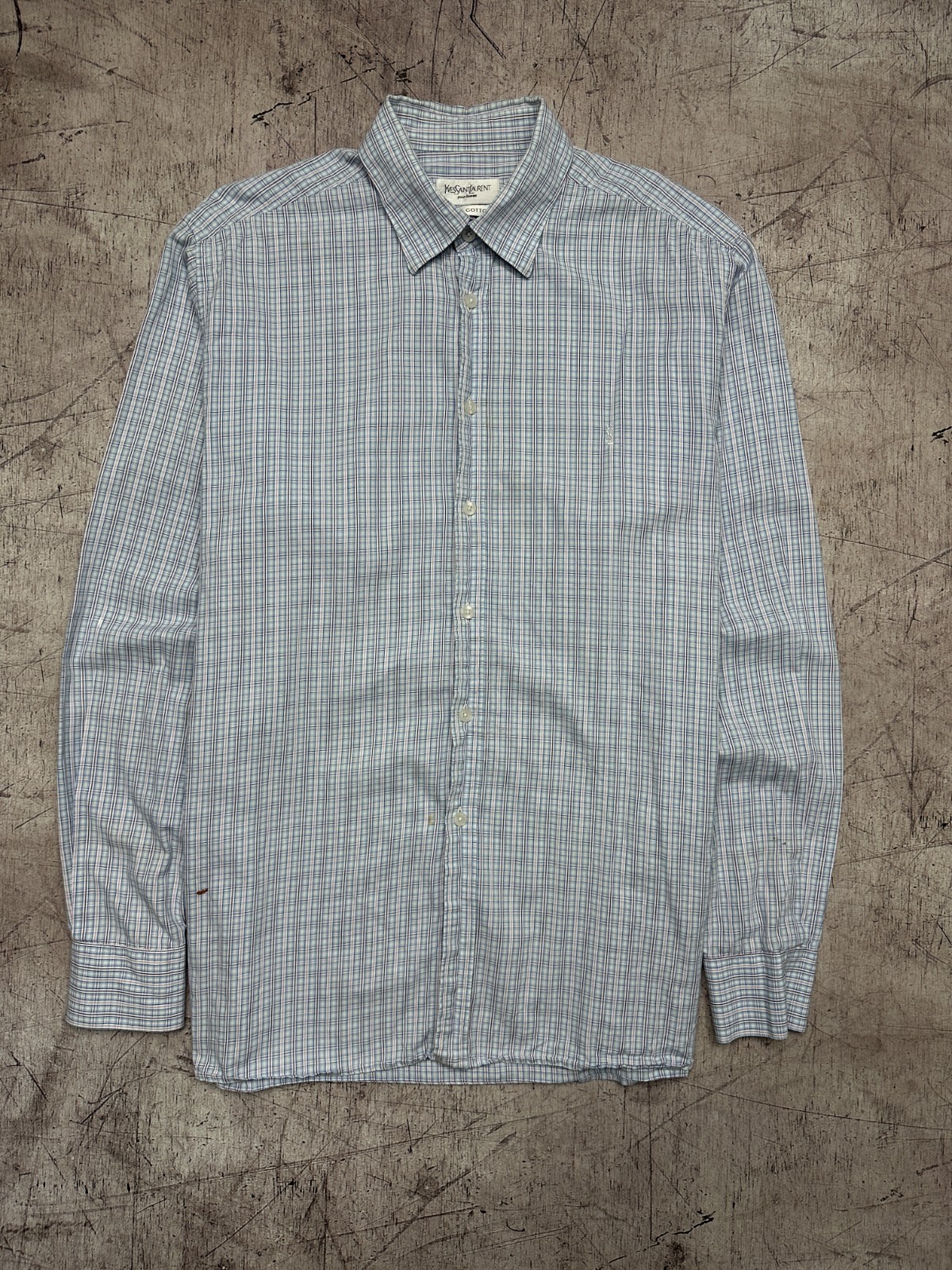 Yves Saint Laurent YSL camicia uomo vintage manica lunga taglia L