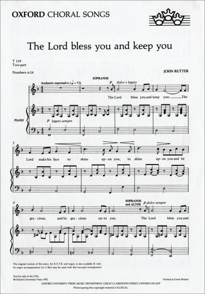 The Lord bless you and keep you by John Rutter NEW - Image 2