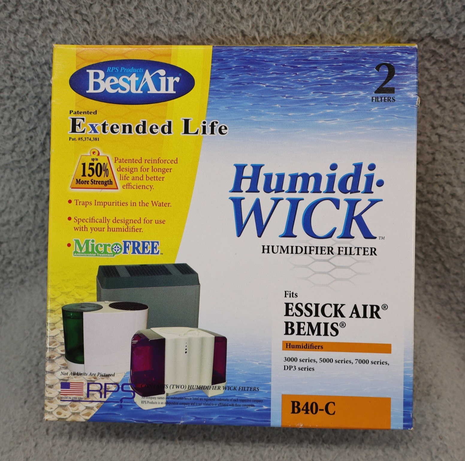 RPS BestAir Extended Life Humidi Wick Filter B40-C (2 Filter Pack) Humidifier