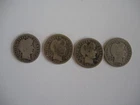 Better Lot 4 Barber Dimes 90% Silver 1908, 1911, 1912 and 1913