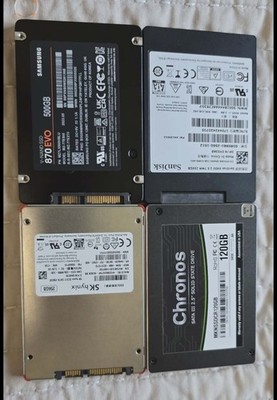 Lote 4 SSD   Samsung 500GB + Sandisk 256GB + SKhynix 256GB + Chronos 120GB