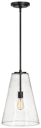 Hinkley Vance 13" Wide Satin Black and Glass Pendant Light - Picture 2 of 10