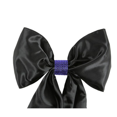 50 Dark Blue Rhinestone Bow Covers - 8 Row - wedding chair sash reusable