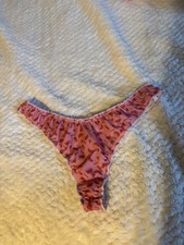 VTG Satin Watermelon Print Thong Panties
