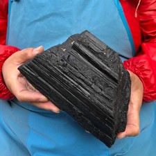 6.55LB Large Natural Black Tourmaline stone Rough Rock Specimen Healing