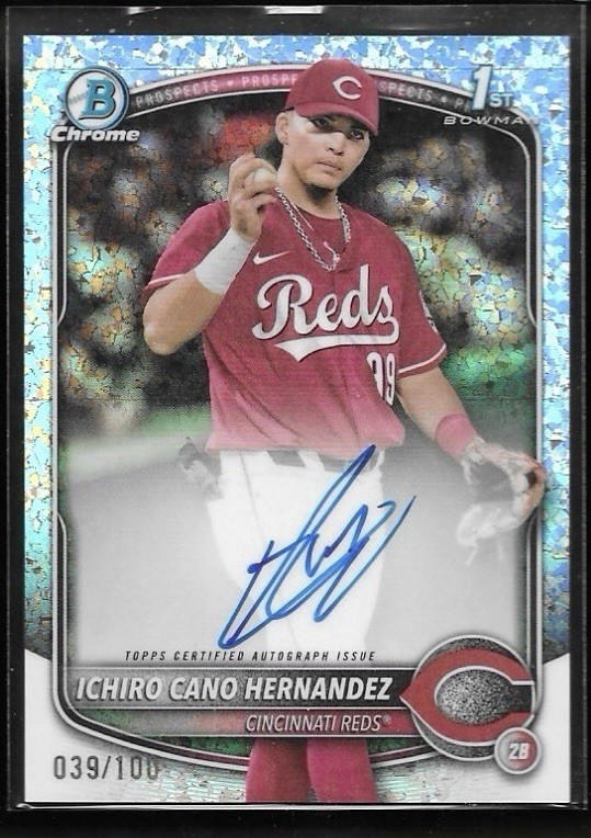 2025 Bowman Chrome Ichiro Cano Hernandez 1st Auto Mini-Diamond Refractor /100 RC