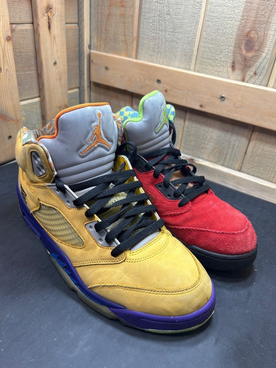 Nike Air Jordan Retro What The CZ5725-700 Size 11 Yellow Red Suede  Sneakers