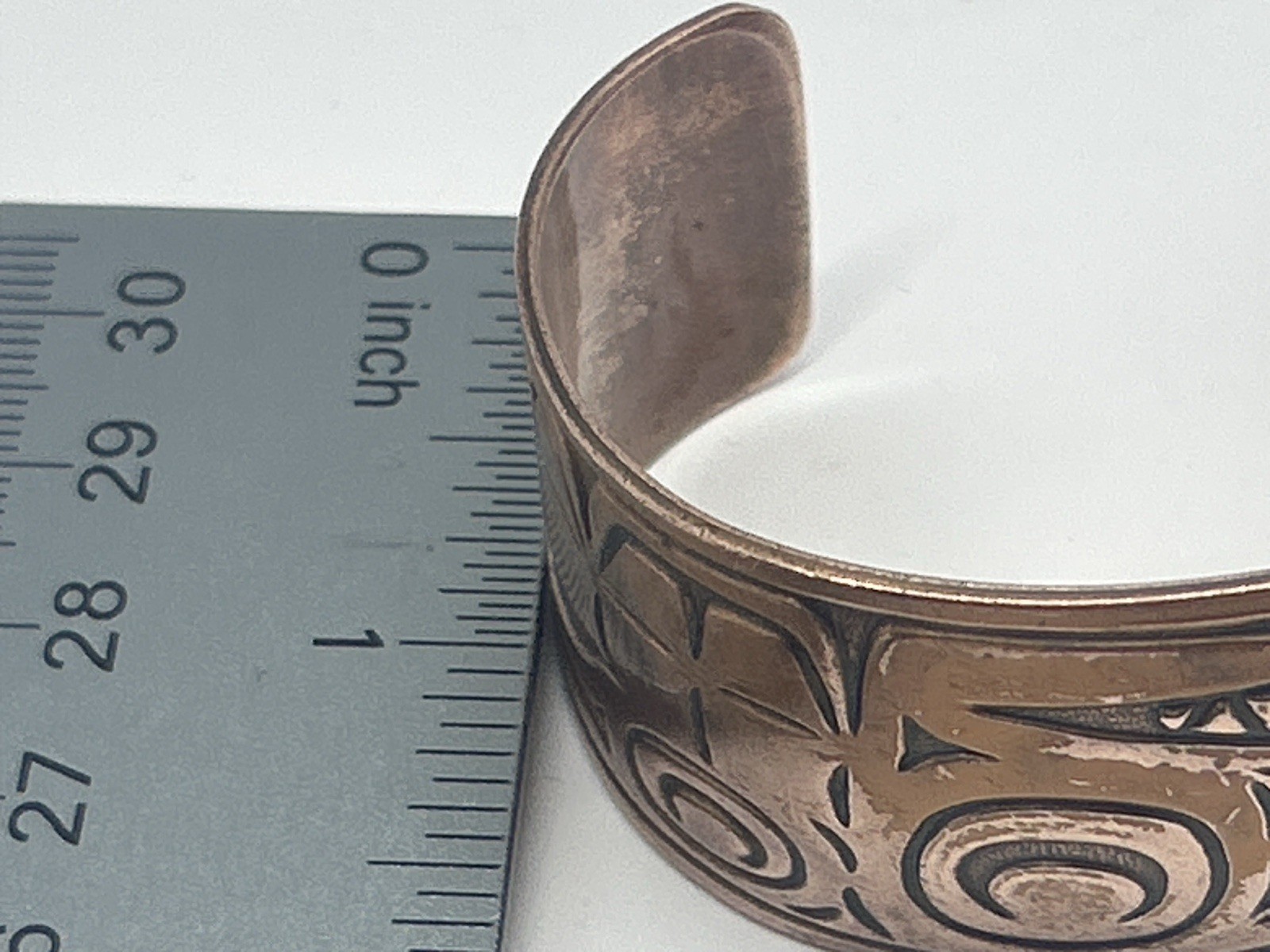 Vintage SOLID COPPER Wide Cuff Bracelet Northwest… - image 5