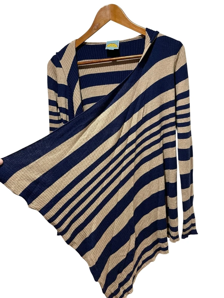 C&C California Sweater Womens XS Wool Cashmere Blend Open Front Striped Pullover - Image 3 of 4