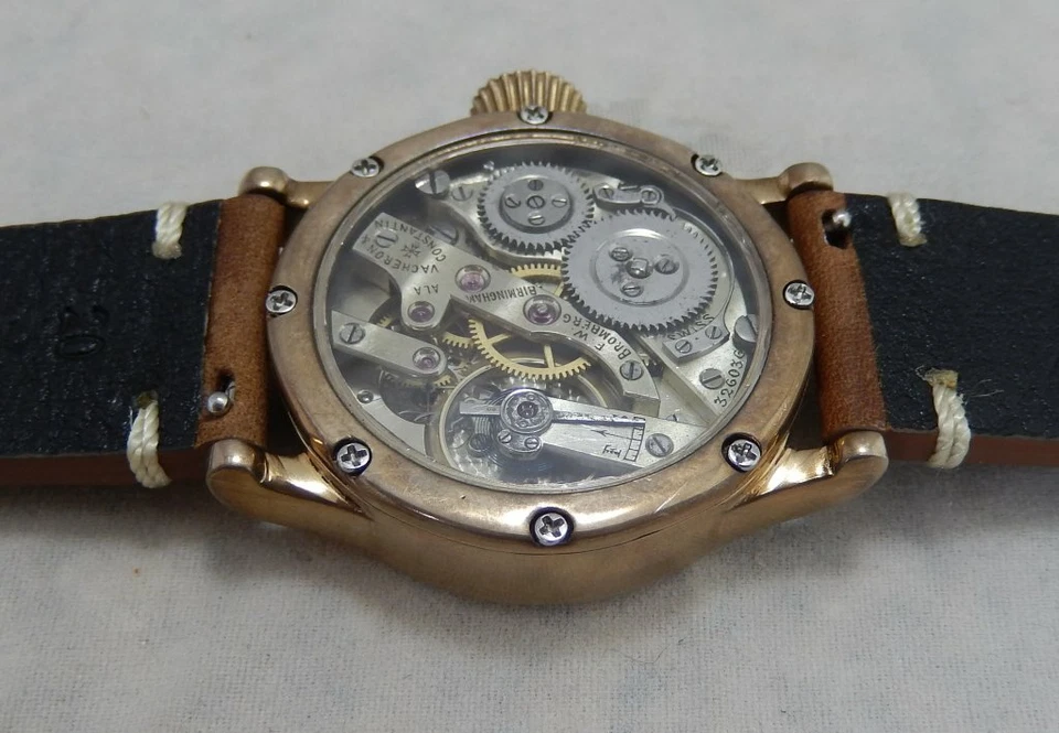 Movimiento Reloj Bolsillo Vacheron Constantin En Bronce Personalizado 35mm Estuche Muñeca 1912 Foto 4 de 4