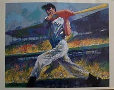 LeRoy Neiman 1998” THE DIMAGGIO CUT” Baseball Art Postcard Promo #103