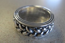 Anillo Montblanc Para Hombre Plata de Ley 925 Grano de Riz talla 10.5 Hecho en Italia