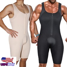 Men's Bodysuit Tummy Control Compression Full Body Shaper Workout Abs Suit Fajas