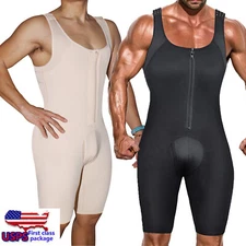 Men's Bodysuit Tummy Control Compression Full Body Shaper Workout Abs Suit Fajas