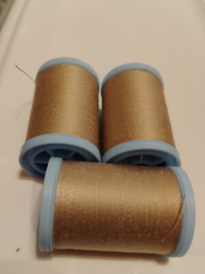 Coats & Clark Thread Lot 3 Spools DOGWOOD TAN Cotton cover quilting 250 YD EA