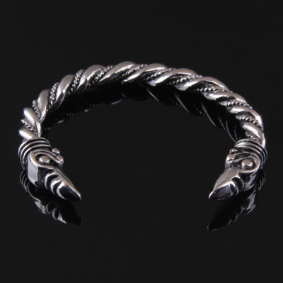 Ravens of Odin Viking Bracelet - Stainless Steel | Arm Ring | Viking Jewelry