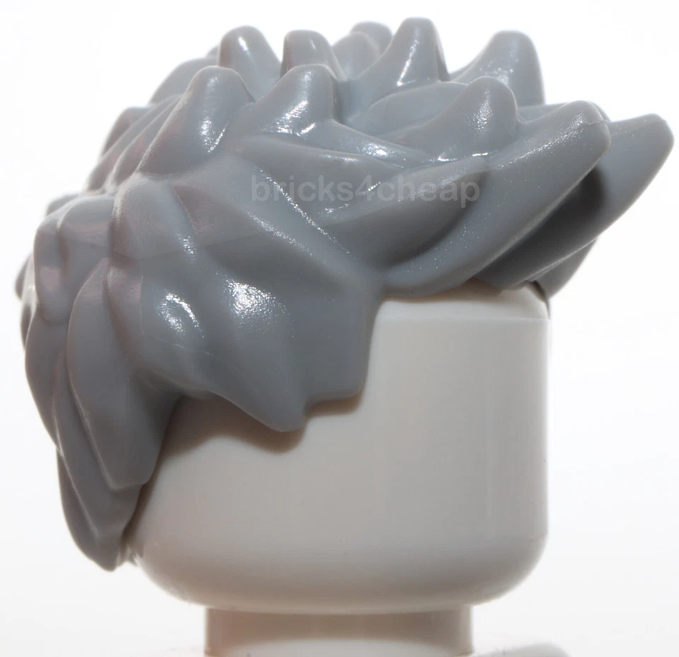 Lego gris azulado claro minifigura pelo con púas Foto 2 de 3