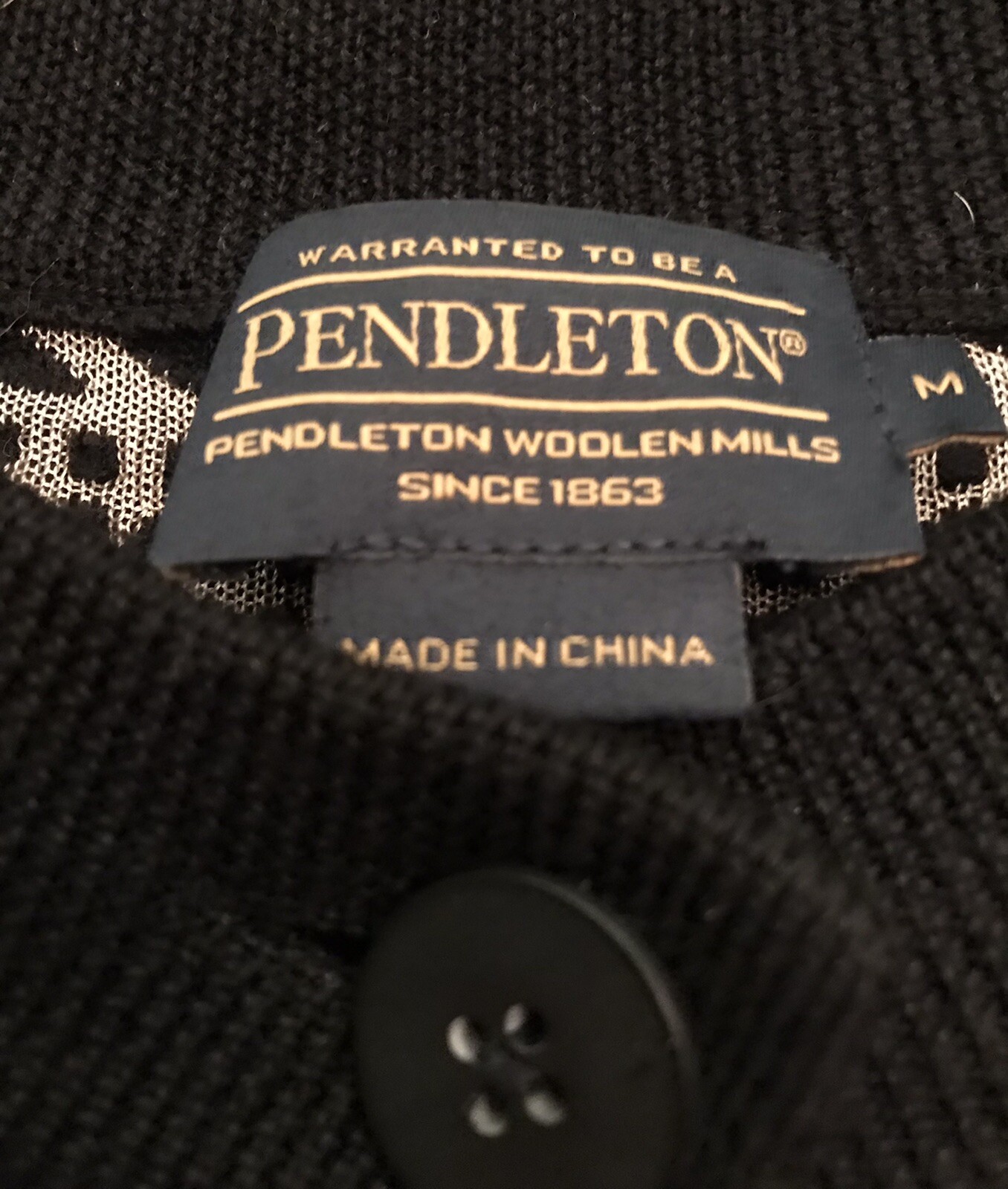 Pendleton Medium Black Tan Geometric Button Up Lo… - image 10