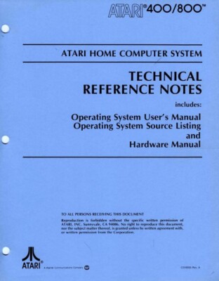 Atari 400/8000 OS, and Hardware Manual PDF Copy 4G USB Stick | eBay